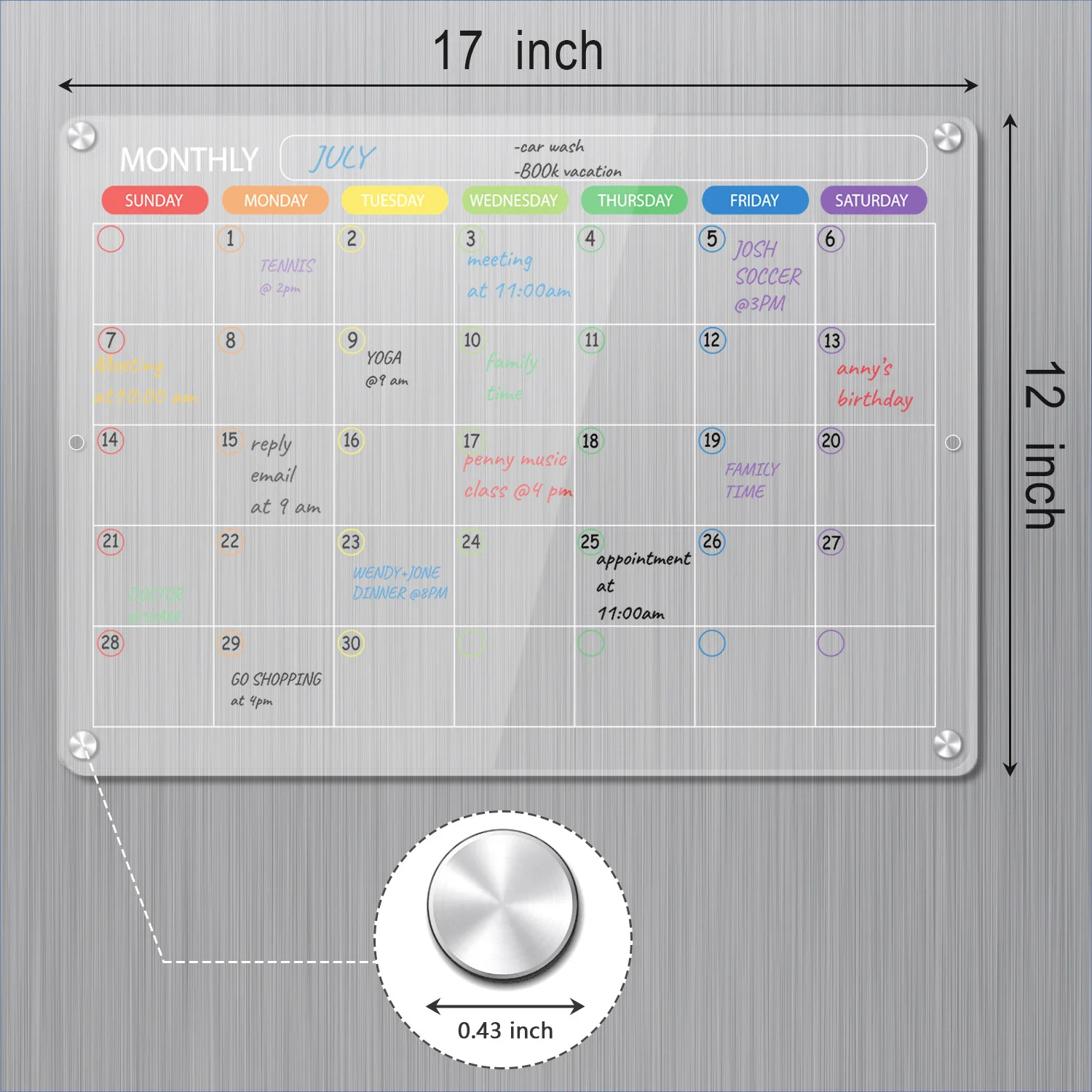 Magnetic Fridge Calendar Clear Acrylic Magnetic Calendar Board Planner  Daily Weekly Monthly Schedule Dry Erase Board For Home - AliExpress