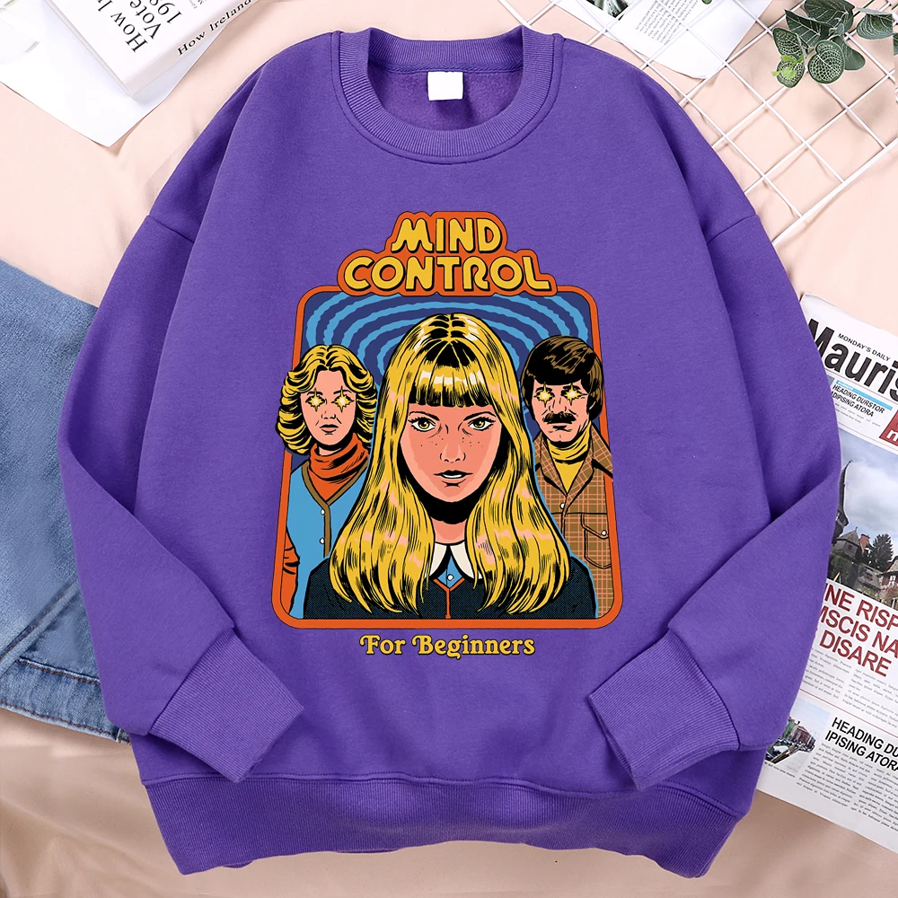 Mind Control For Beginners Comics Hoodie Men Women Hip Hop Sweatshirt Fleece Fleece Streetwear O-Neck Pullover Hoody Casual
