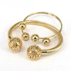 FUQI Original Designer 18K Gold Plated Copper Charm Ball Cuff Bangles for Women Bracelet Stackable Punk Fashion Jewelry Gift 5