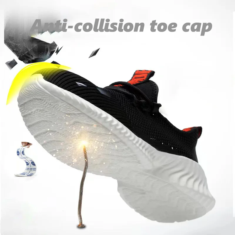 Lynjacye Summer Breathbale Air Mesh Steel Toe Work Shoes Breathable Working Shoes Women Man Safety Shoes Lightweight Shoes 5