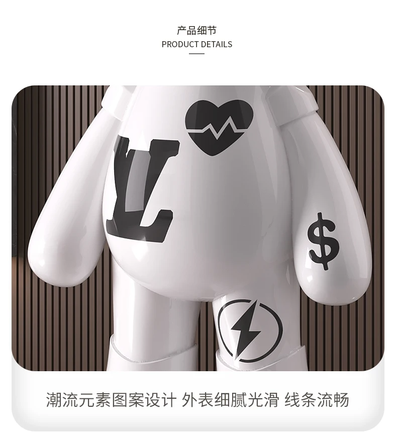 Large Floor-standing Creative Bear Ornaments Living Room Piggy Bank Light Luxury Decoration High-end Atmosphere and Class