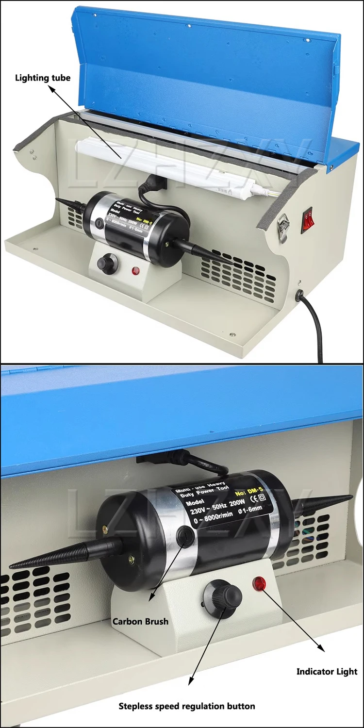 Compact Desktop Variable-Speed Polishing Machine Dual-Head Polishing Wheel Machi