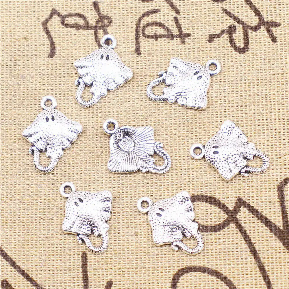 

Trendy Jewerly Craft Diy Charms Devil Fish Antique Silver Color Women Pendant 15x20mm 10pcs