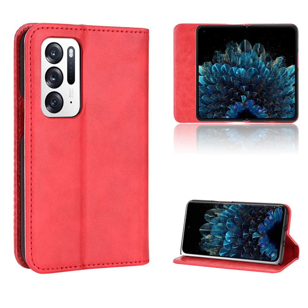 Wallet Leather For OPPO Find N Case Magnetic Book Stand Flip Card Protection Cover oppo flip cover