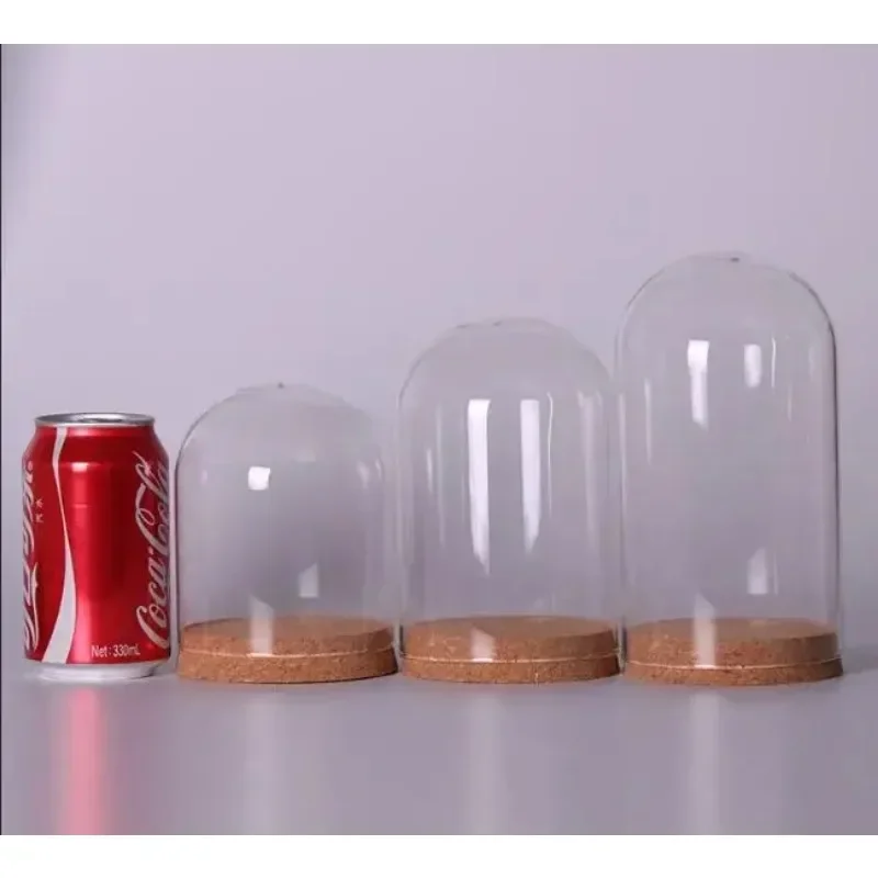 12pcs/1lot Yongsheng flower cork glass cover dust cover creative DIY glass products Empty Clear Glass Cloche Bell