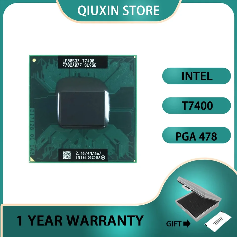 Intel Core 2 Duo T7400 CPU – 2.16GHz, 4MB Cache, Socket M For Laptop Upgrades
