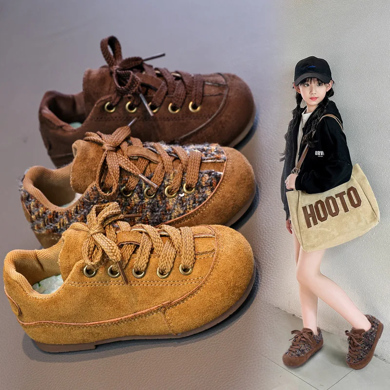 Retro Patchwork Kids Sneakers for School and Tennis