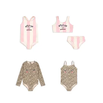 New Children's 2026 Summer KS Boys and Girls Cute Printed Swimsuit Children's Fashion Set