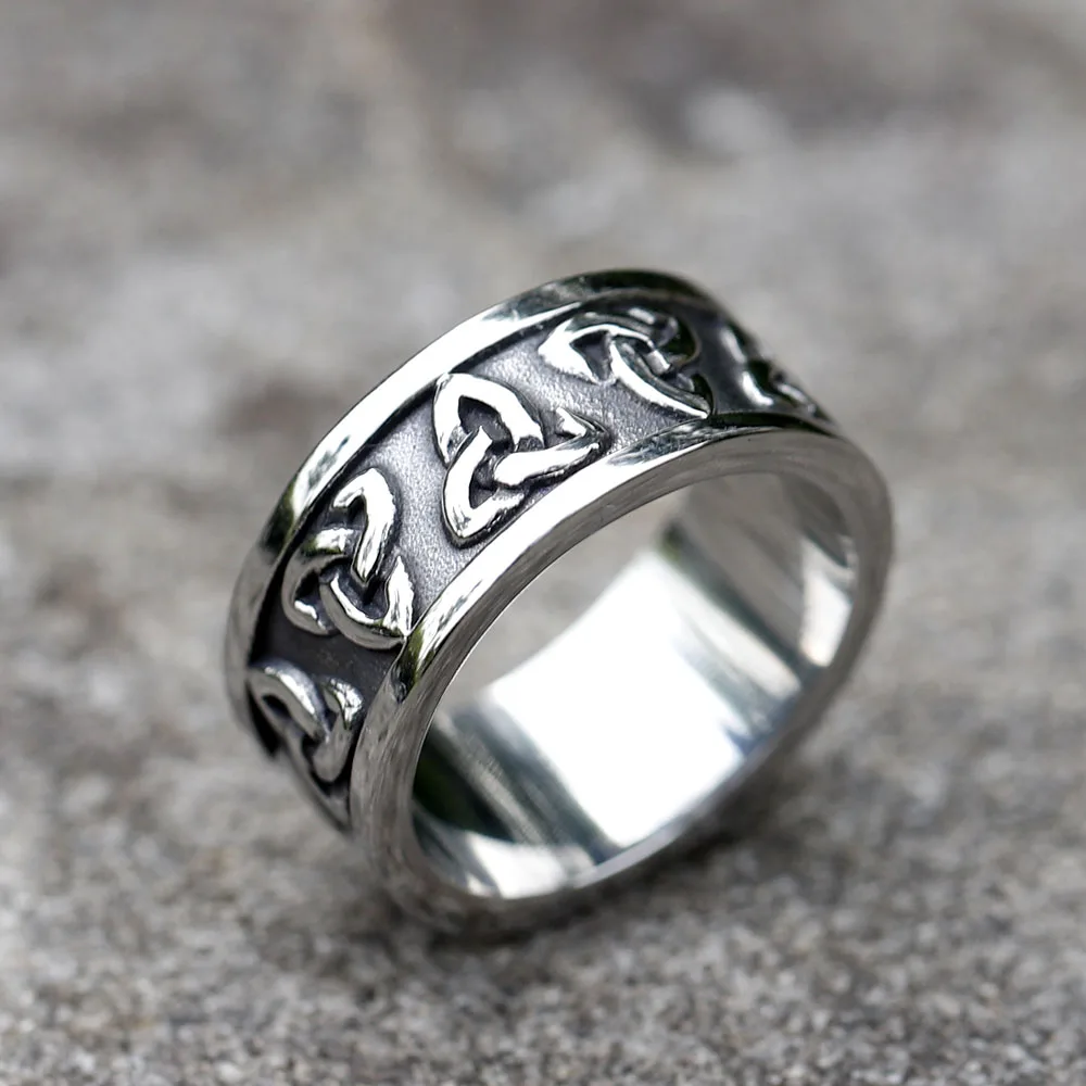 Men's 316L stainless steel Viking Celtic Knot Ring Amulet fashion Jewelry weding ring for Gifts stainless steel rings