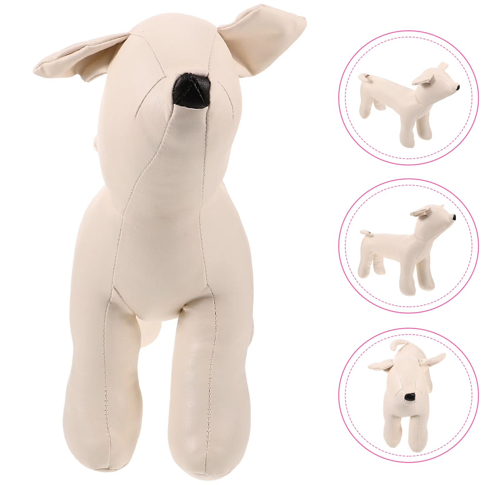 

Dog Mannequin PU Leather Standing Dog Model Flexible Stretch Mannequin to Display ApparelPawstrip Standing Position Mannequin