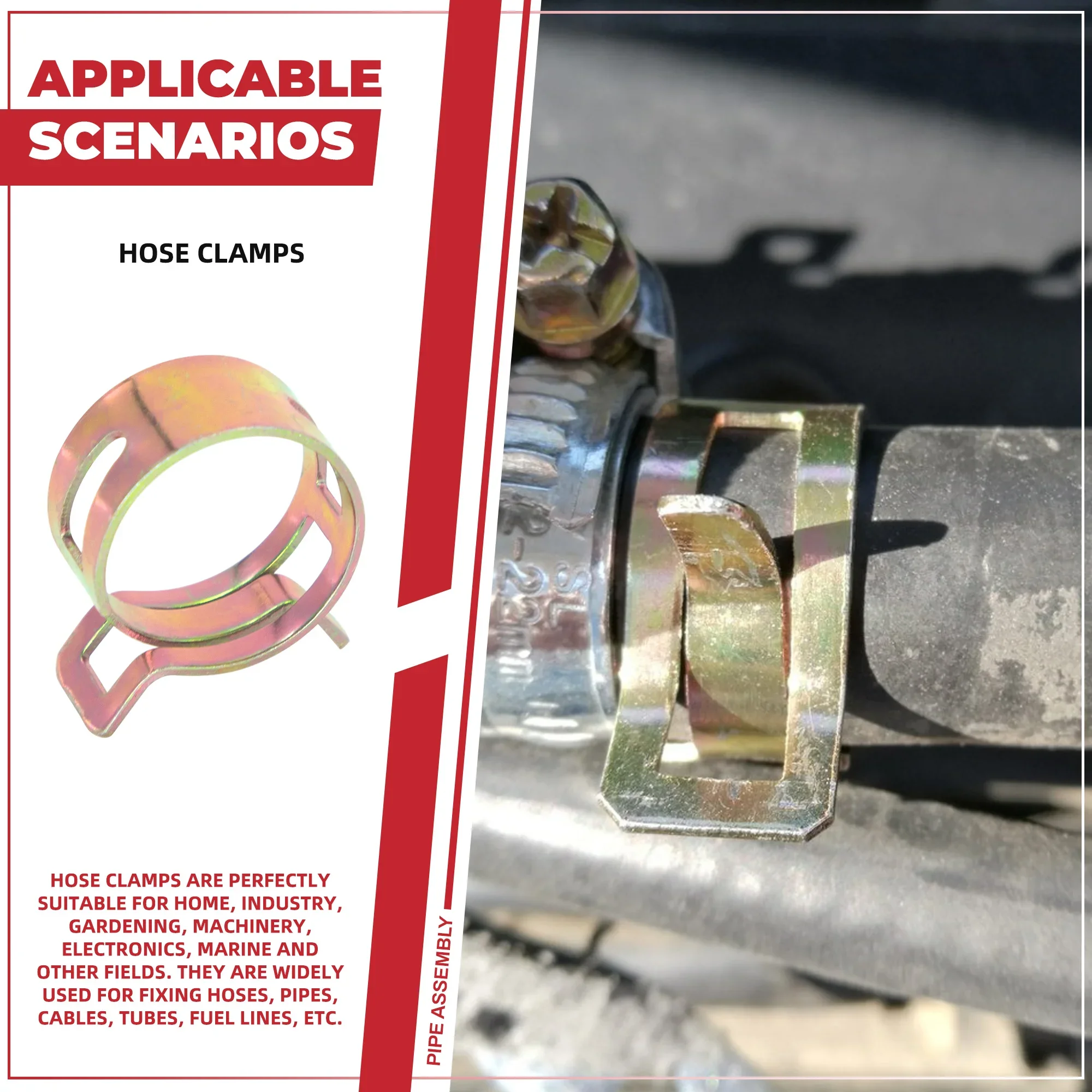 75/90/155-teiliges Sortiment an Schlauchklemmen für Auto und LKW, Federklemmen für Kraftstoff-, Öl- und Wasserleitungen, japanisches Schlauchbefestigungs-Set – Detail 5