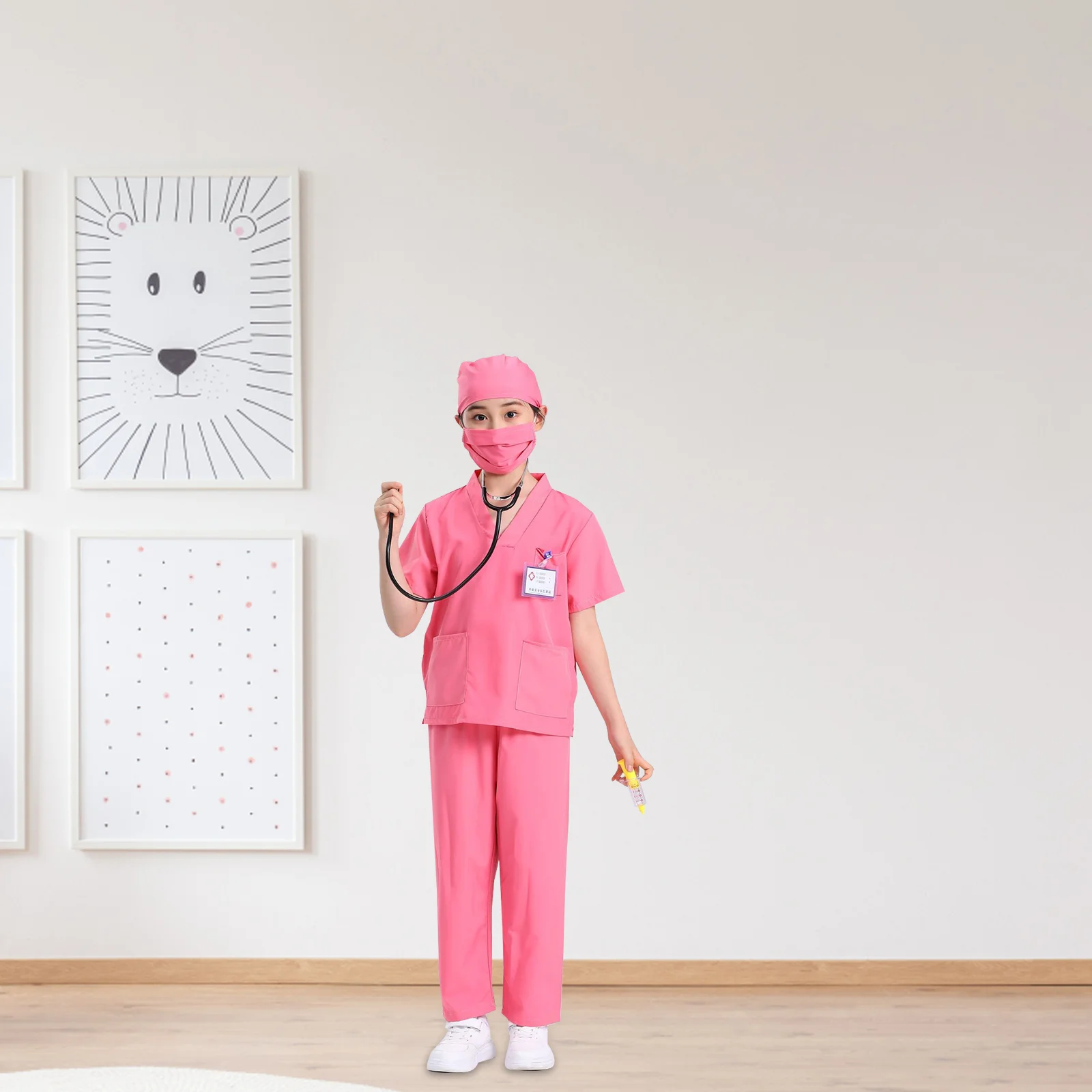 

Children's Doctor Clothing Kid Kit Uniform Kids Four Piece Set Belt Toddler Coat Costume Suit Glasses