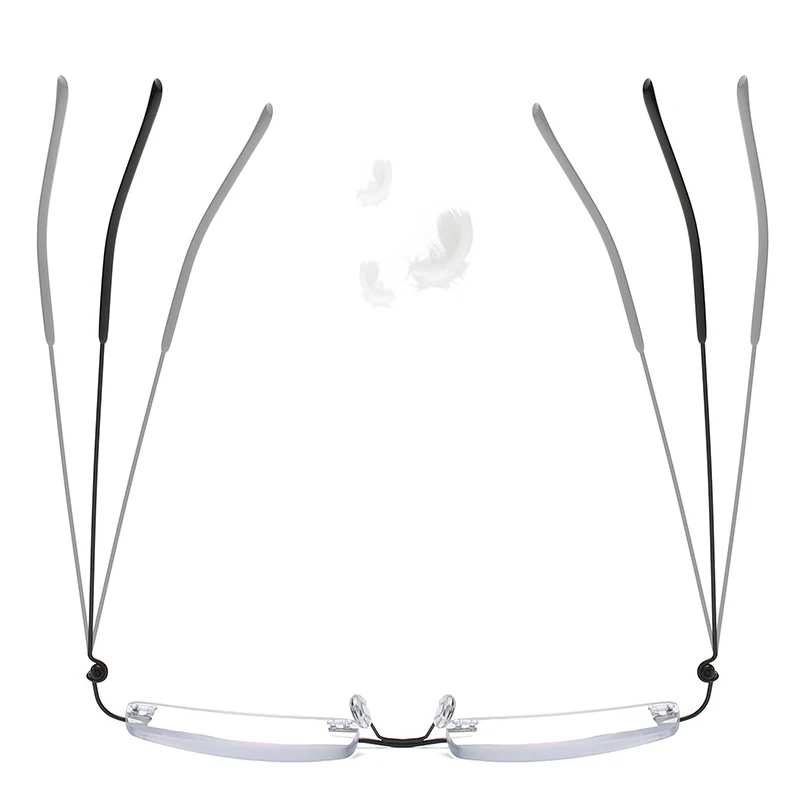 Super Light Rimless Reading Glasses Men Business Anti-fatigue Presbyopic Glasses Blue Light Computer Grade Glasses 3