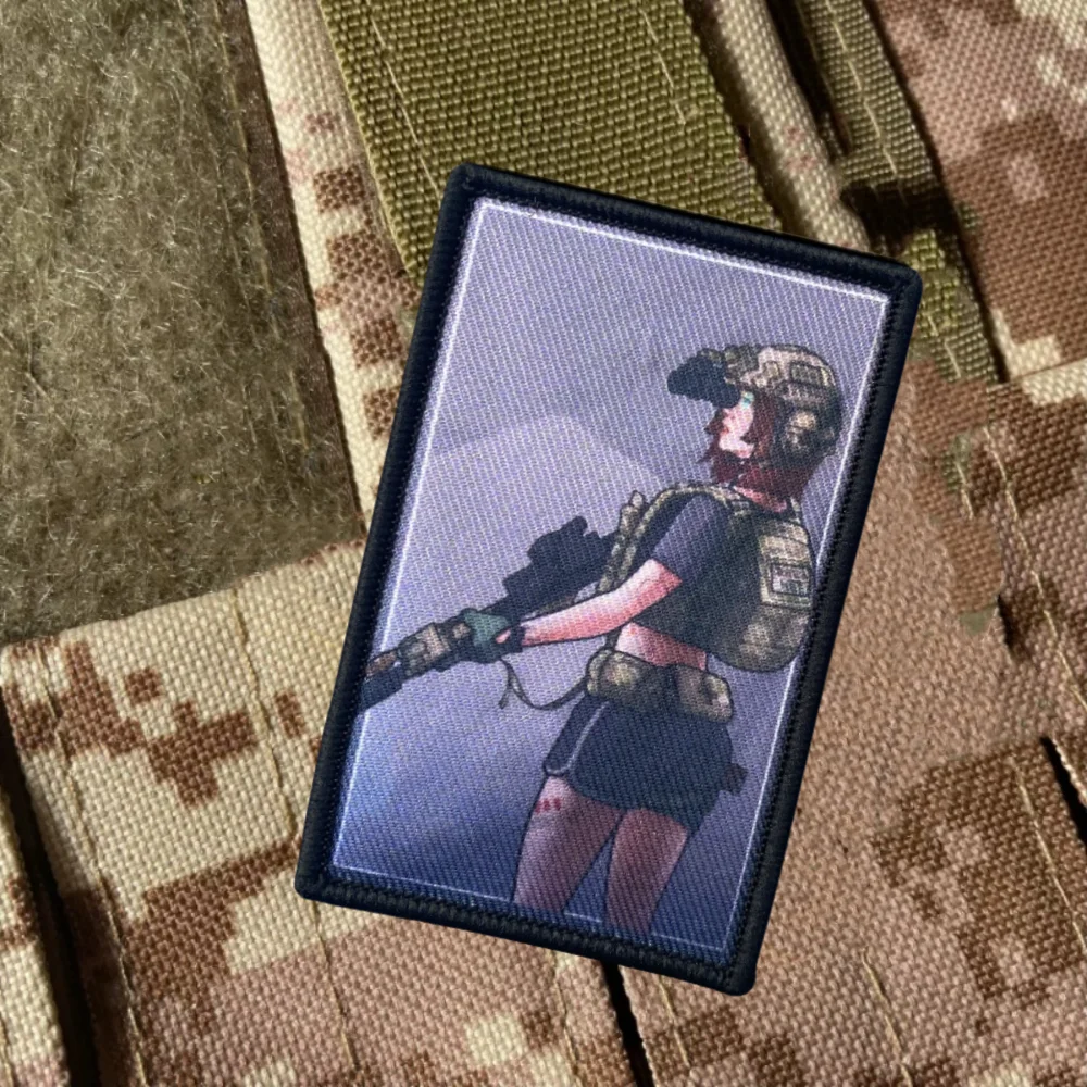 Fulano Russische Taktische Chevron Moral Abzeichen Gedruckt Patches Sexy Mädchen Nachtsicht Soldat Haken und Schleife Rucksack Aufkleber