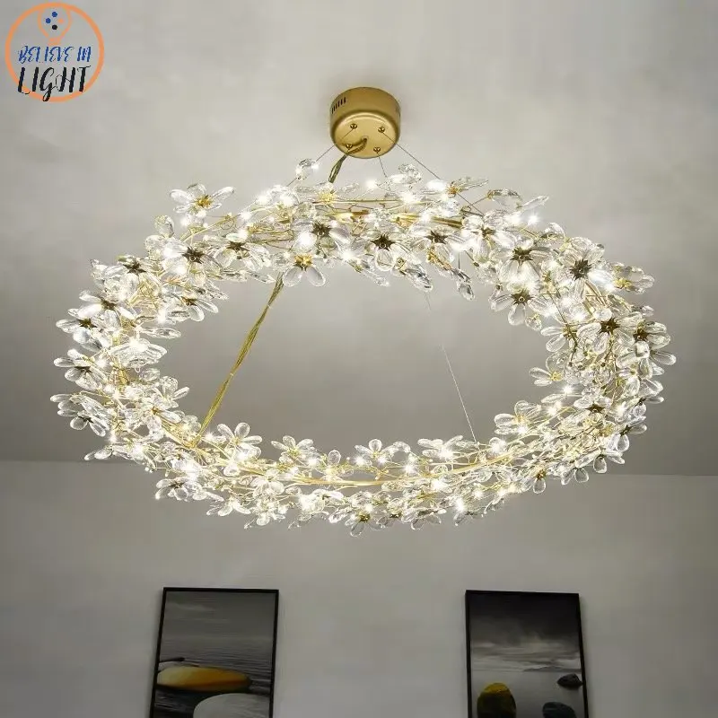 Nordic-Firefly-Chandelier-Crystal-60cm-85cm-100cm-Round-Gold-Hanging ...
