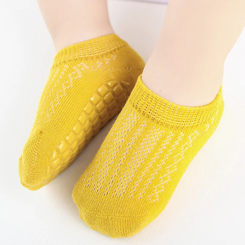 Summer Thin Baby Sock for Boys Girls White Mesh Ankle Short Sock for Toddler Thin Soft Breathable Indoor Non-slip Floor Sock