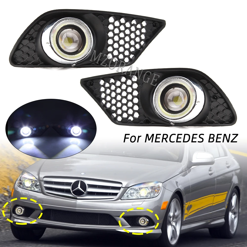 For Mercedesbenz Cclass W204 20082010 Car Led Drl Daytime Running Lights Front Bumper Fog