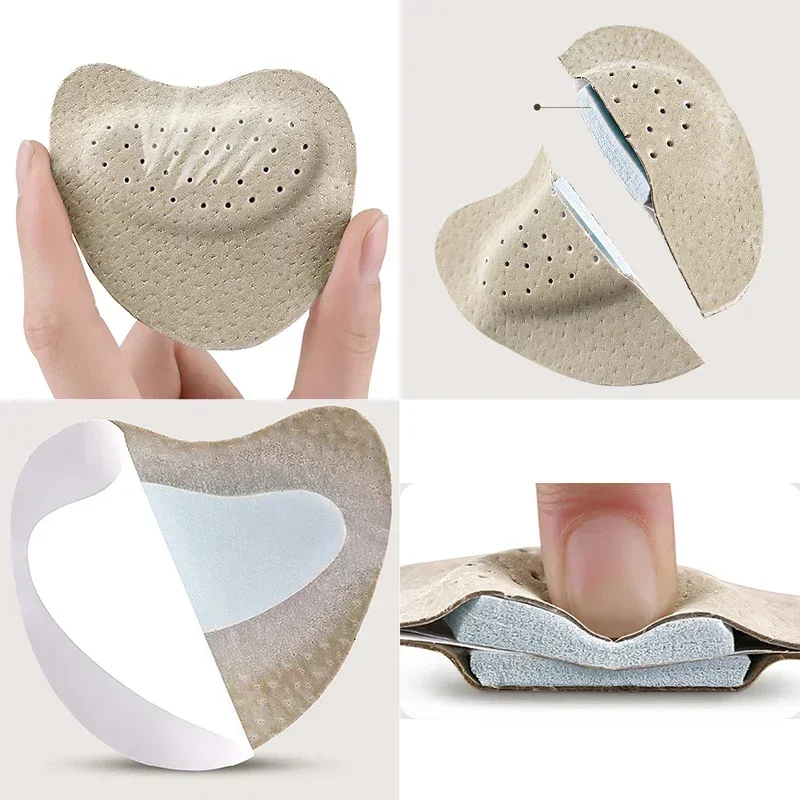 Leather Forefoot Pads for Women High Heels Anti-slip Foot Care Shoe Pads Stickers Pain Relief Insert Insoles Toe Cushions 2pcs