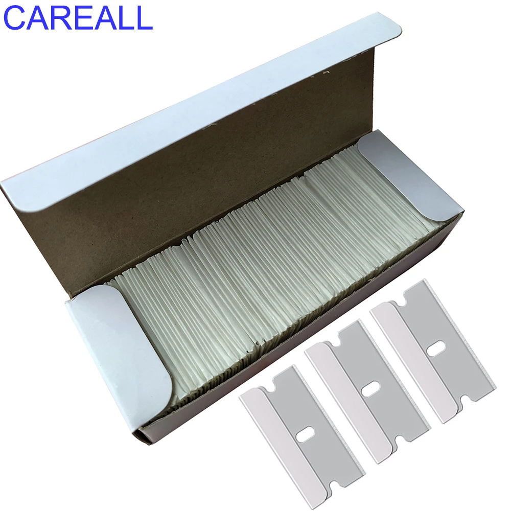 CAREALL 100pcs 탄소강 면도날 스크레이퍼 비닐 랩 필름 접착제 창 세..