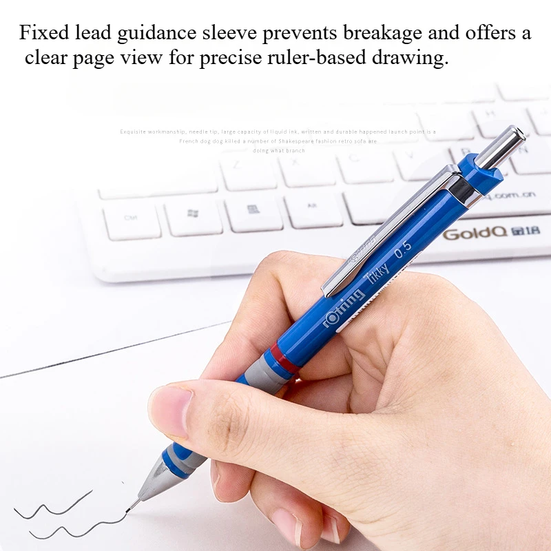 Rotring Tikky Mechanical Pencils 0.5/0.7mm Automatic Press Pencil Lightweight Plastic Body Triangular Barrel Hi-polymer Leads 1 mechanical pencils