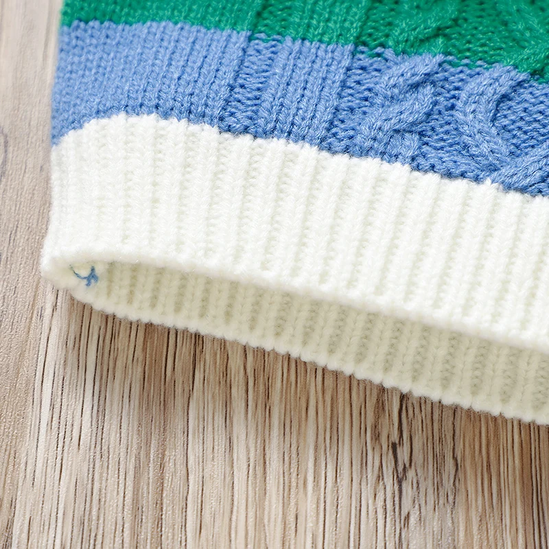 다채로운 혼합 색상  남아용 가을 겨울 긴팔 스웨터 6-36개월  아크릴 바디수트 점프수트