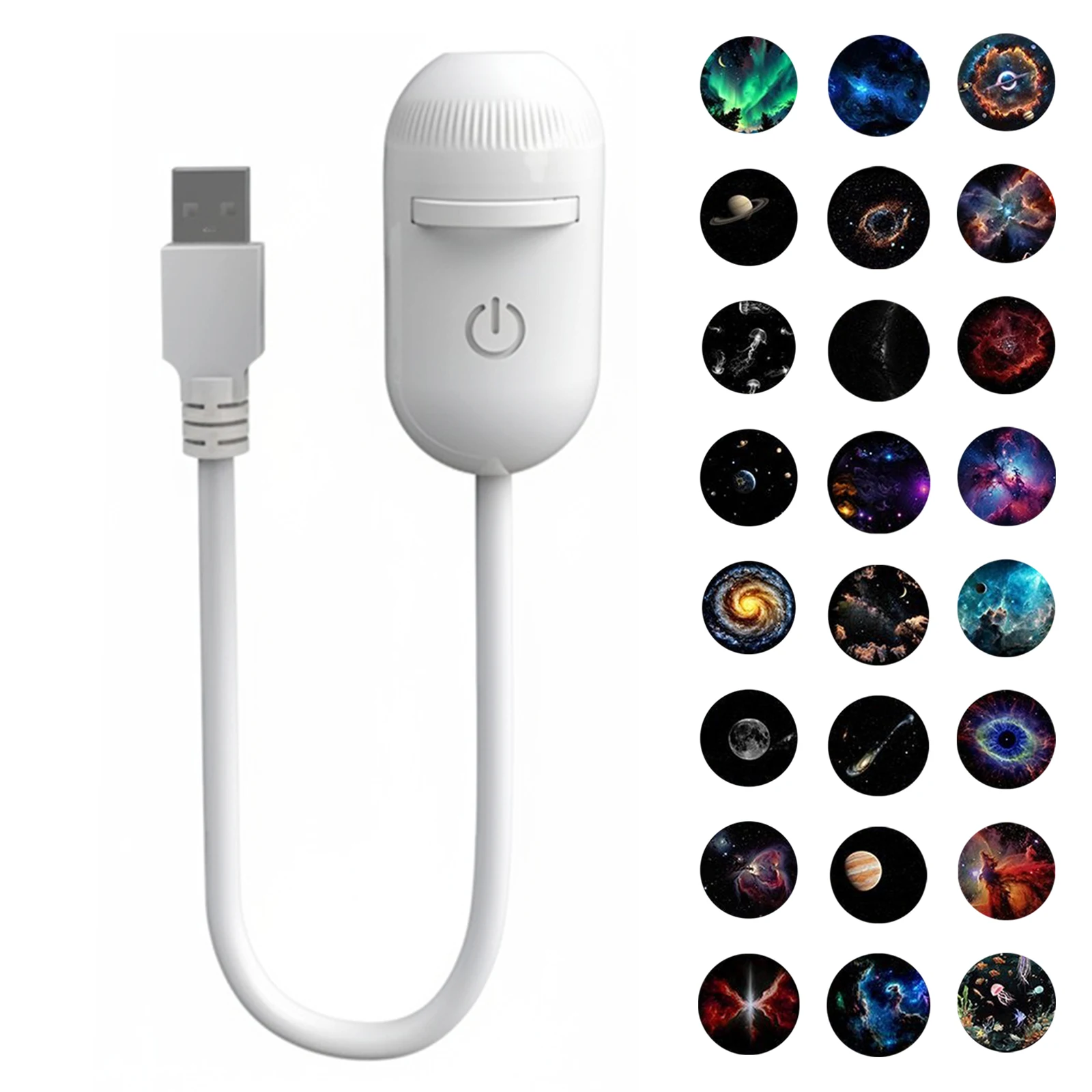 Compact Starry Night Ambient Lamp - USB-Powered Galaxy Projector