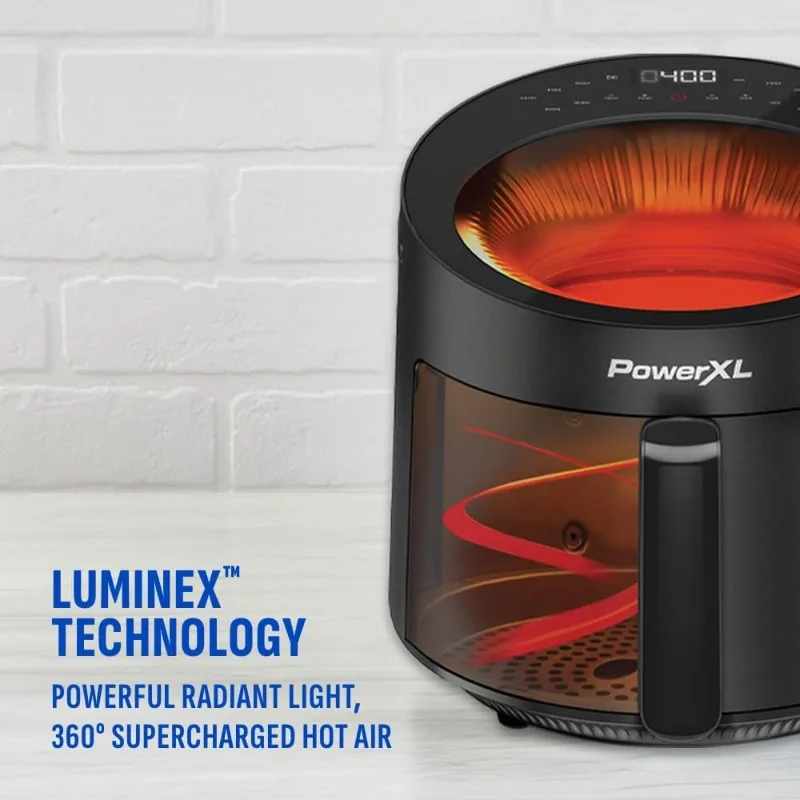 5.3 QT Radiant Light Air Fryer, Heats to 400°F in 2.4 Seconds, Auto Shut-off, 10 Quick-Touch Presets, Skylight Window 2