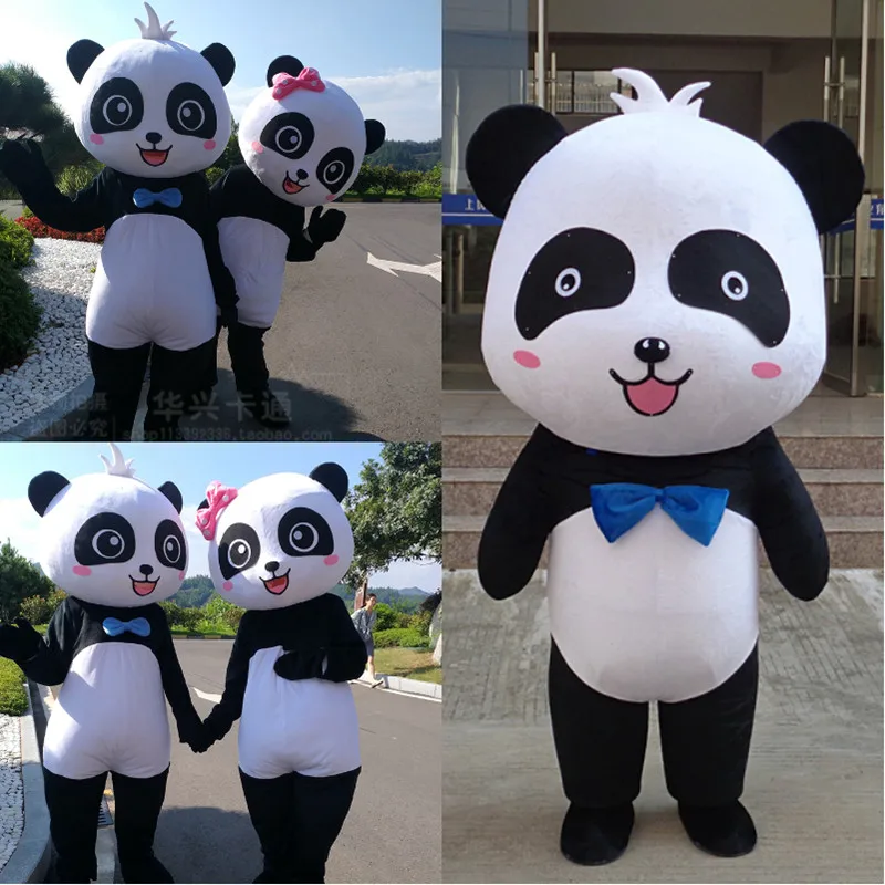 Panda Géant Gonflé 2m/2.6m, Vêtement Rouge, Mascotte, Costume De Marche En  Peluche, Dessin Animé, Poupée Ours - Cosplay Costumes - AliExpress