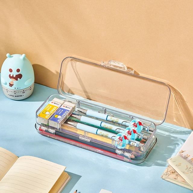Simple Clear Pencil Bag Transparent Portable Size Pencil Case for Students  Easy Carry Stationery Storage Bag - AliExpress