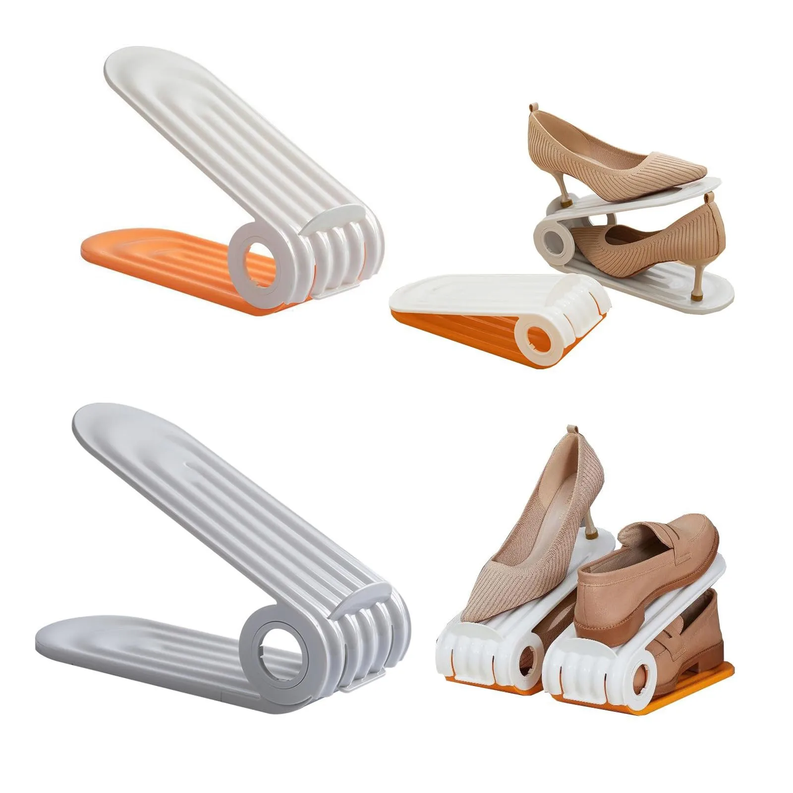 Shoe Rack Adjustable Folding Dustproof Plastic Bracket for Different Type Shoes for shoe rack