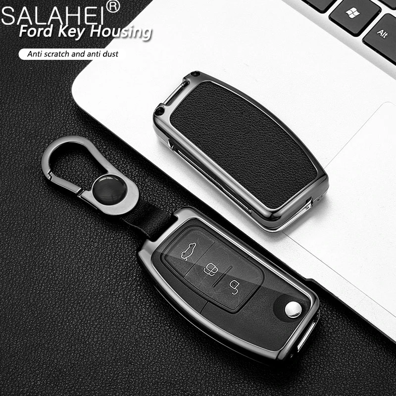 

Leather Car Key Case Cover Holder Shell For Ford Fiesta Focus Ecosport Kuga Escape Falcon B-Max C-Max Eco Sport Galaxy Accessory