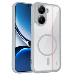 Magnetic Transparent Silicone Shockproof Phone Case with Magsafe Compatibility for Poco X8 Pro (GRAY)