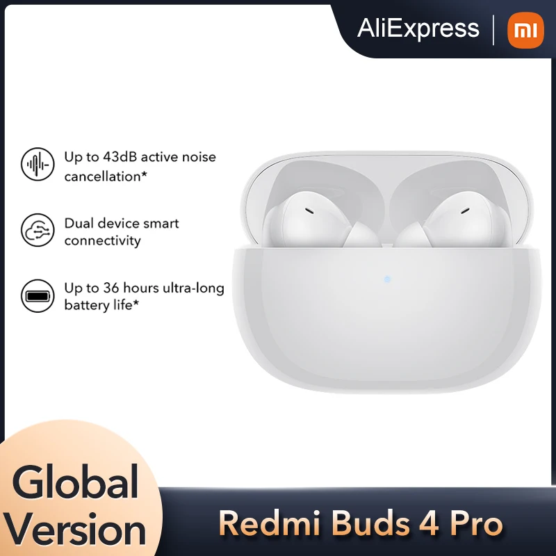 

Наушники глобальная версия Redmi Buds 4 Pro, TWS, Bluetooth-наушники с активным шумоподавлением, беспроводные игровые наушники