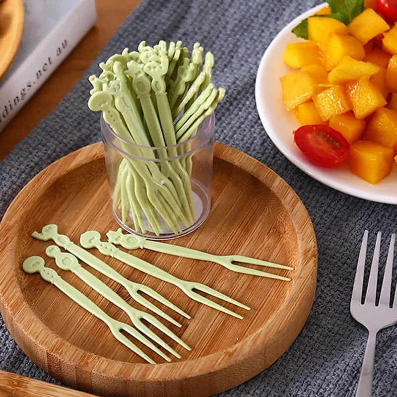 Set 46 Forchette Frutta Plastica Per Bambini - Stuzzicadenti Animali Carini Per Bento E Festa - Foto 6