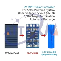 2 pièces contrôleur de Charge solaire MPPT 1A 4.2V 3.7V 18650 LiPo Li-ion Module de batterie au Lithium SD05CRMA panneau solaire de Charge de batterie 5