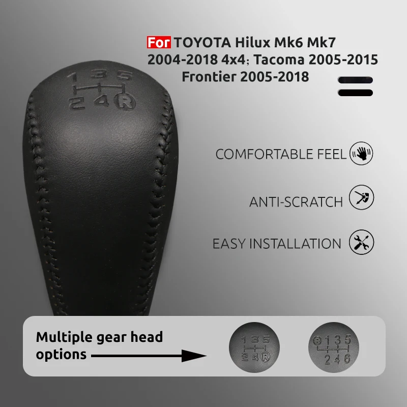 5 Gang Leder Schwarz Schaltknauf Für Toyota Hilux Vigo MK6