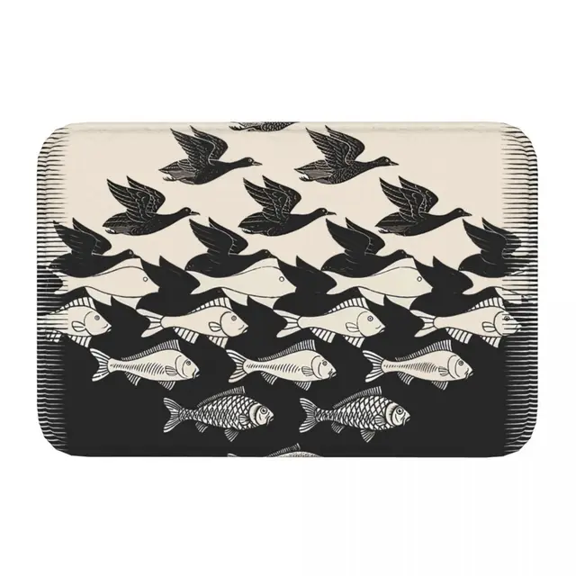 Bath Mat Sky And Water I Maurits Cornelis Escher Deartmat Nappali Szőnyeg Erkély Otthoni Dekoráció - Image 2