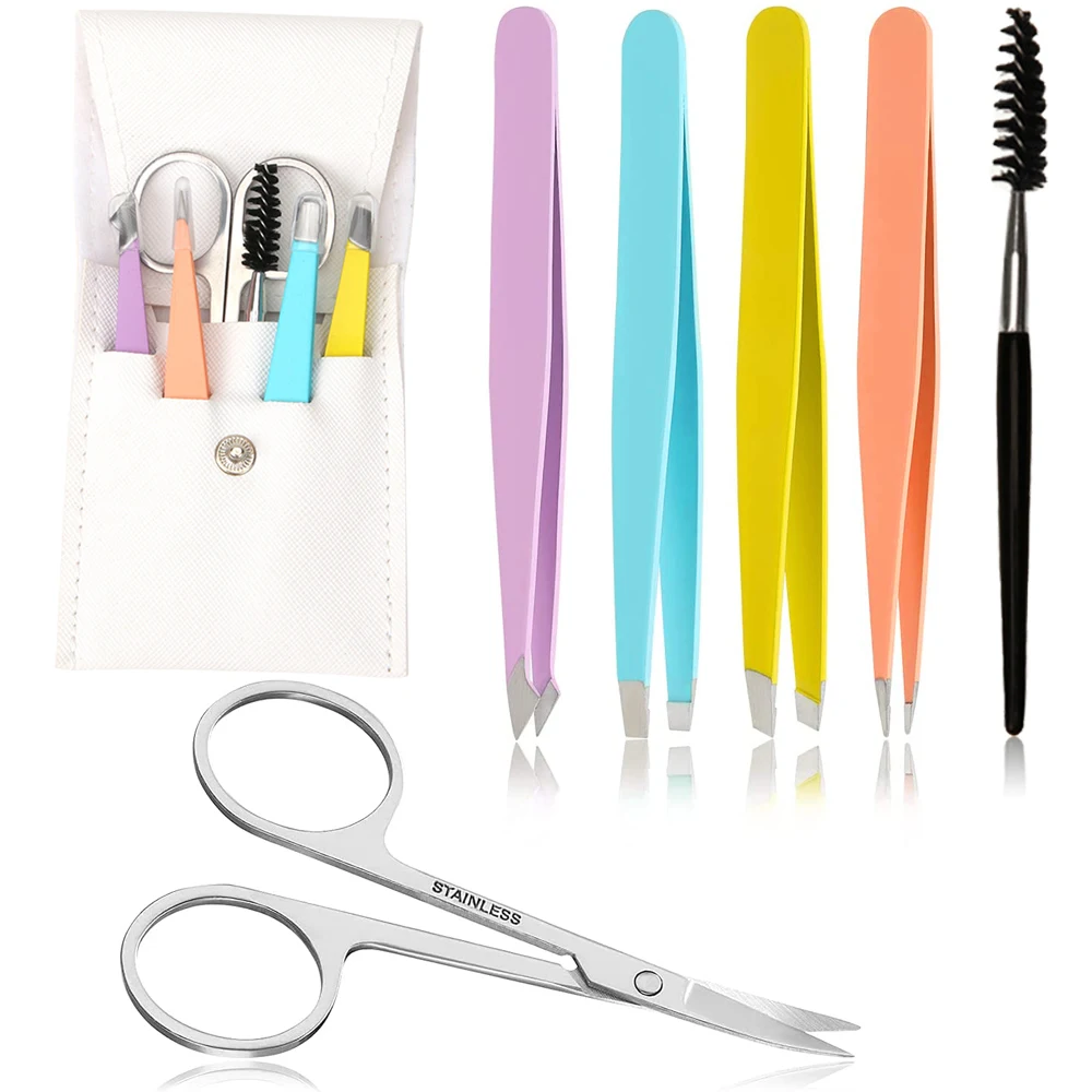 

4 шт./6 шт., пинцеты для бровей из нержавеющей стали