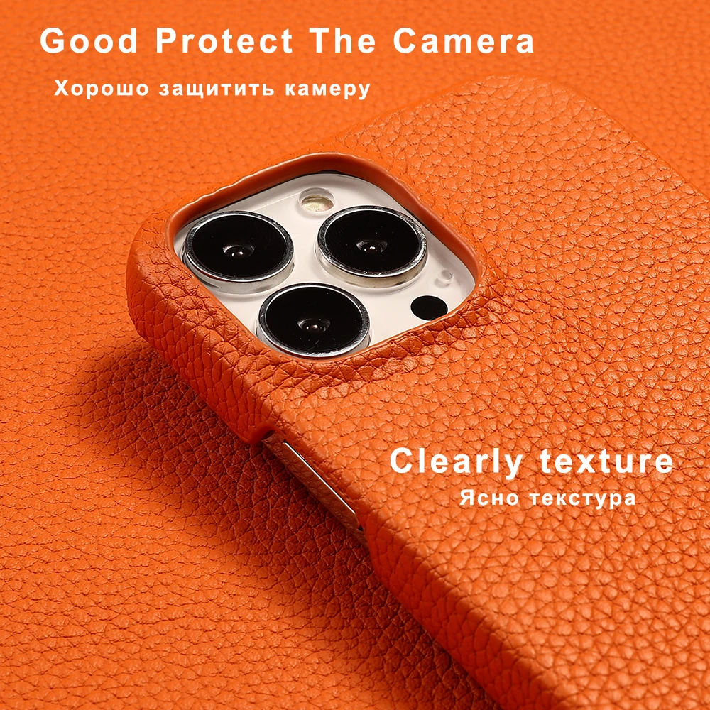 Genuine Cowhide Leather Phone Cases For Iphone 13 11 12 14 Pro Max 14pro Plus 13pro 12 Mini X Xr Xs Max Cover Case