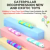 New and unique creative slow rebound venting silicone suction cup caterpillar toy pinching parent-child interaction 3