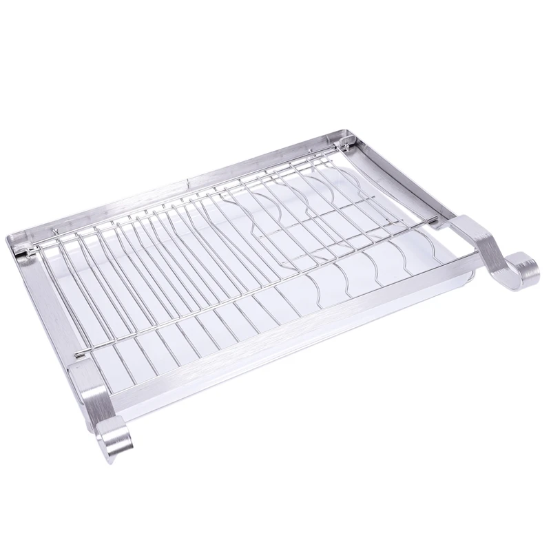 Stainless Steel Folding Hanging Dish Rack Draining Bowl Rack Plates Organizer Tableware Kitchen Storage Kitchen Organizer Shelf 2