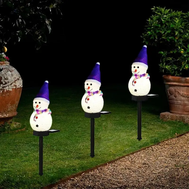 Christmas Solar Pathway Lights Snowman Waterproof Christmas Pathway Lights Stake Solar Christmas Decorations Outdoor Christmas 2