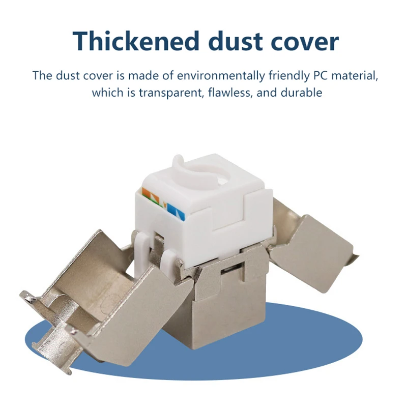 Cat7 Cat6a Zinc Alloy Tool-Less Type Keystone Jack, RJ45, STP for 22-26 AWG Adapter Coupler