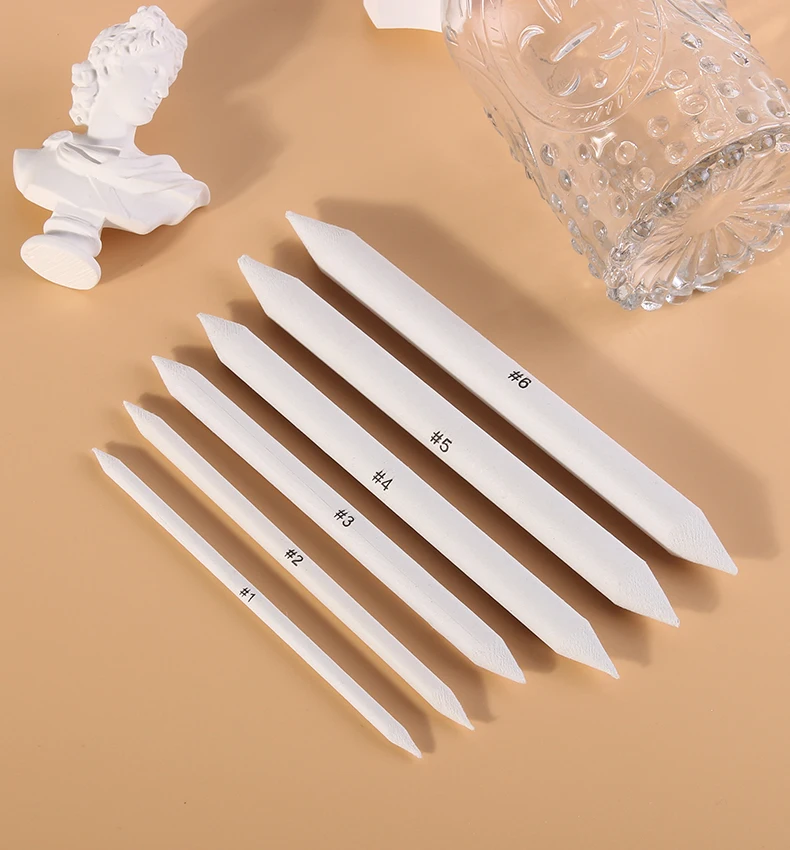 Doppelköpfiger Korrekturstift, Malerei, einfarbige Malerei, einfarbige Skizze, Korrekturpinsel, 6 Stück/Set, neuer Papierradiergummi – Detail 5