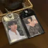 INS Transparent Sparkling Kpop Idol Card Holder Fit 3inch Glitter Pvc Student ID Bank Bus Card Storage Protective Cover Keychain 1