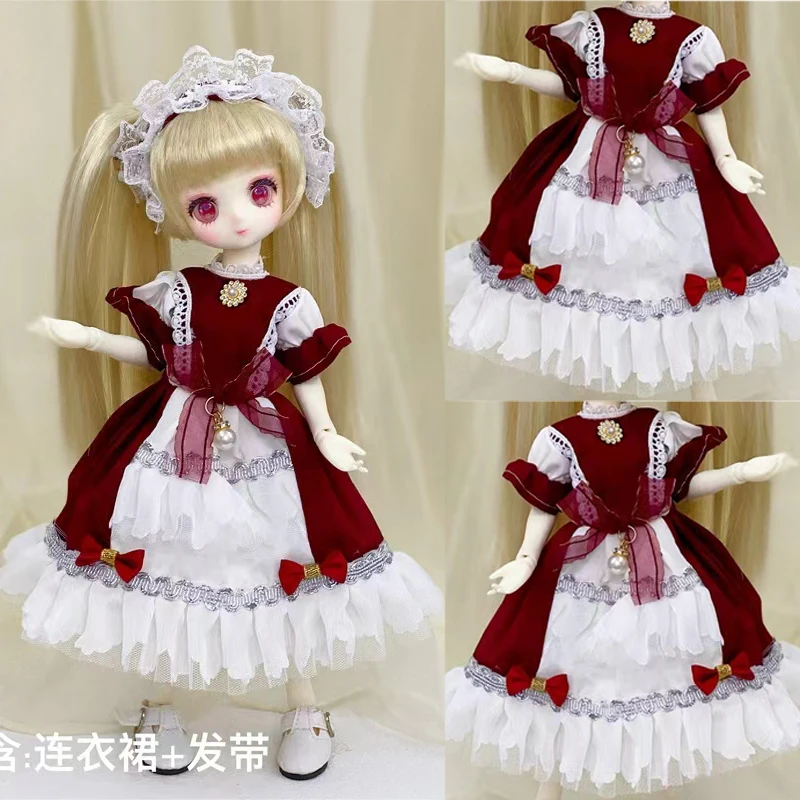 

New Design 1/6 BJD Doll Clothes Suit 30cm Maid Outfit Doll Dress Clothes Set Accessories Free Shipping