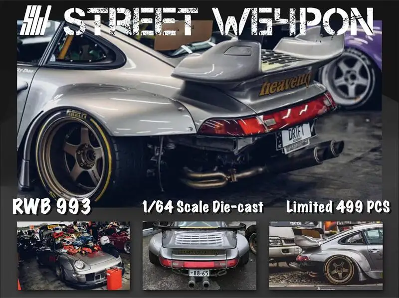 

SW 1:64 RWB 993 Heavenly Silver Diecast Model Car