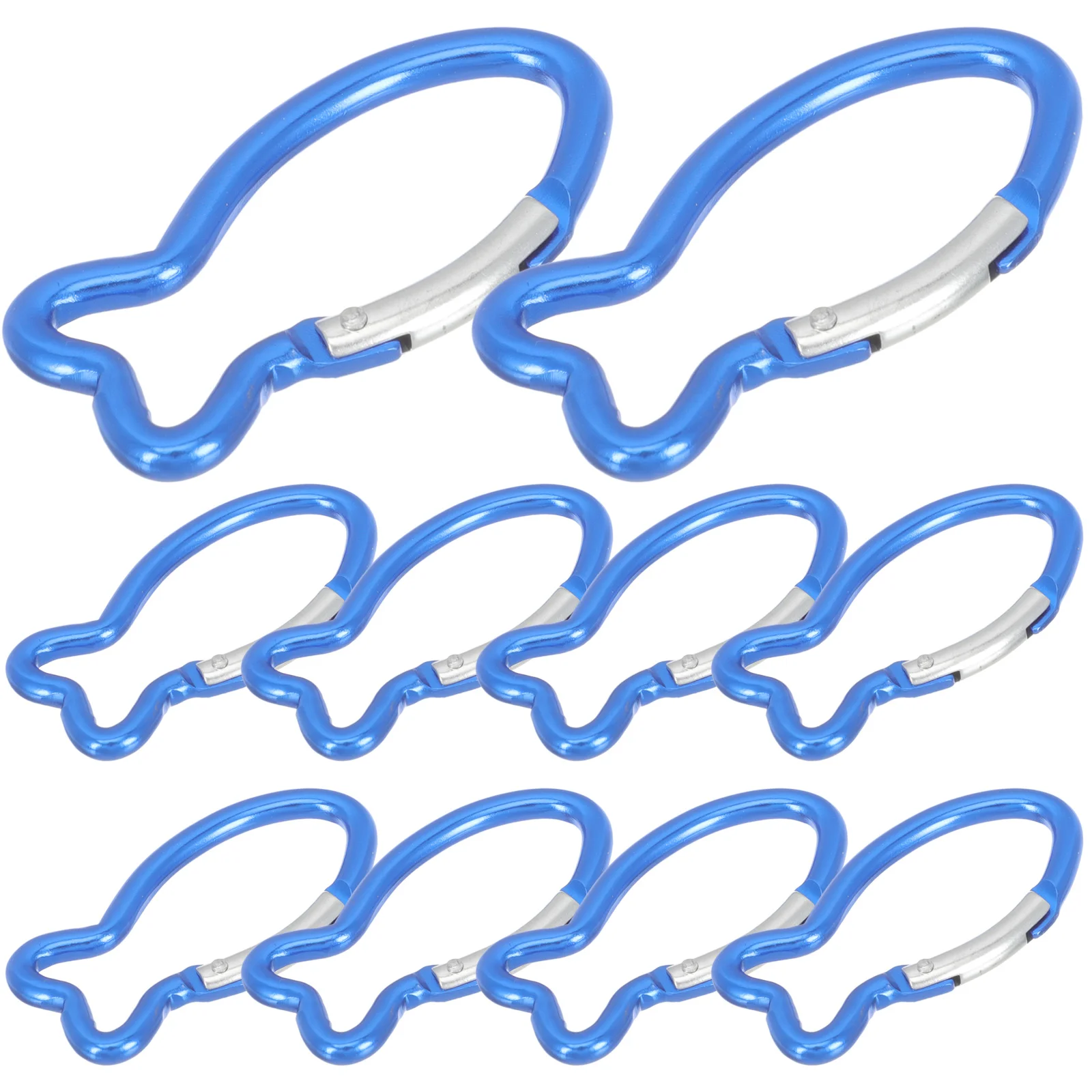 

10Pcs Single-side Spring Fish Shape Buckles Spring Hooks Mountaineering Buckles