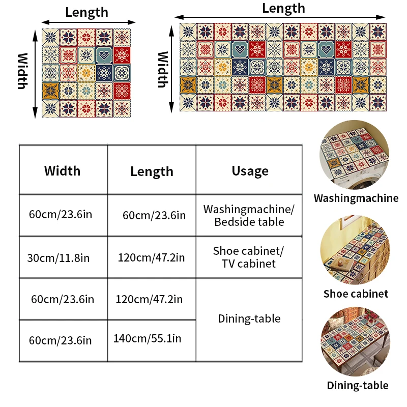 Description Picture 4 of itemRetro Tablecloth Plaid Dustproof Oilproof Table Cover Anti-slip Table Mat Kitchen Dining Table Protector Home Decoration 식탁보