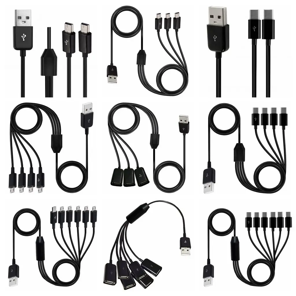 Tipo-C Usb Da 1 A 2 3 4 6 Porte Da Tipo C A Mini Micro Usb Y Splitter Cavo Multiplo Per Data Di Ricarica Rapida Per Tablet Smartphone